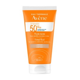 Avene Fluide Teinte SPF50+ Λεπτόρρευστο Αντιηλιακό Προσώπου με Χρώμα για Κανονικό - Μικτό Ευαίσθητο 