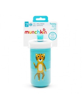 Munchkin Εκπαιδευτικό Μπιμπερό Twisty Animal 18m+ Blue 266ml