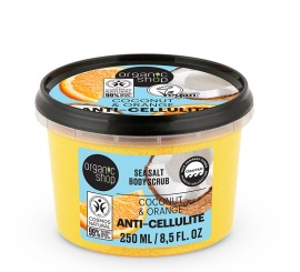 Organic Shop Anti-Cellulite Sea Salt Body Scrub Coconut & Orange 250 ml