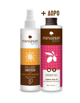 Messinian Spa Face & Body Sunscreen SPF30 2in1 250ml SH + Showergel Orange & Lavender 300ml