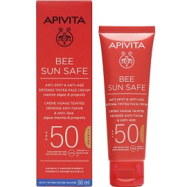 Apivita Bee Sun Safe Αντηλιακή Κρέμα Προσώπου SPF50 με Χρώμα 50ml