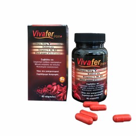 Vivafer Iron+ Συμπλήρωμα Διατροφής με Σίδηρο Ferrochel & Βιταμίνες 60 Κάψουλες