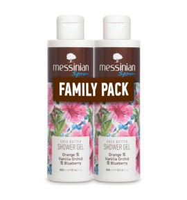 Messinian Spa Orange Vanilla Blueberry Showergel 300ml Family Pack 1+1