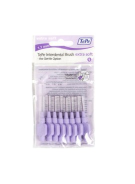 TePe Μεσοδόντια Βουρτσάκια No 6 Extra Soft Μωβ 1.1mm, 8 Τεμάχια