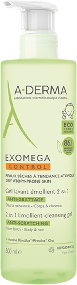 A-Derma Exomega Control Emollient Cleansing Gel 2 in 1 Βρεφικό Τζελ Καθαρισμού 500ml