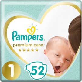 Pampers Πάνες με Αυτοκόλλητο Premium Care No 1 για 2-5kg 52τμχ