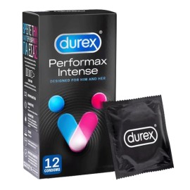 Durex Perfomax Intense Προφυλακτικά Με Κουκκίδες, Ραβδώσεις και Επιβραδυντικό Τζελ, 12 τεμ