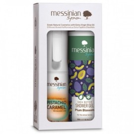 Messinian Spa Set Pistachio Caramel Body Mist 90ml & Plum Blossom Shower Gel 300ml
