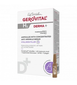 Gerovital H3 Derma Αμπούλες Με Συμπυκνωμένο Αντιρυτιδικό Ορό 6% Υαλουρονικό Filler 10 x 2ml