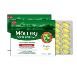 Mollers Forte Μουρουνέλαιο Μίγμα Ιχθυελαίου & Μουρουνέλαιου Πλούσιο σε Ω3 Λιπαρά Οξέα, 30 caps