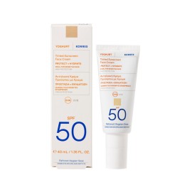 Korres Yoghurt Tinted Sunscreen Face Cream SPF50 40ml, Αντηλιακή Κρέμα Προσώπου Με Χρώμα