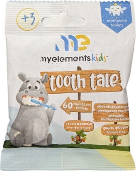 My Elements Tooth Tale Chewable Toothpaste Tablets for Kids with Strawberry 60tab