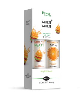 Power Health Multi+Multi 24tabs Stevia+Vitamin c 500mg tabs