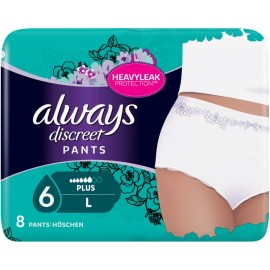 Αlways Discreet Lady Pants Plus 6  Large x 8 Τεμάχια