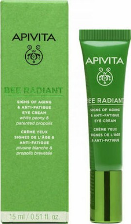 Apivita Bee Radiant Κρέμα Ματιών για Σημάδια Γήρανσης & Ξεκούραστη Όψη , 15 ml