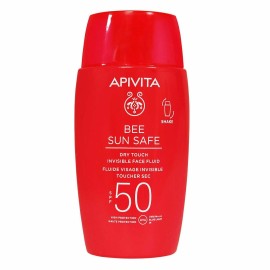 Apivita Bee Sun Safe Αντηλιακή Λεπτόρρευστη Κρέμα Προσώπου Dry Touch Invisible Face Fluid  SPF50 50m