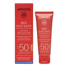 Apivita Bee Sun Safe Hydra Tinted Gel-Cream Ενυδατική Κρέμα Προσώπου Ελαφριάς Υφής με Χρώμα SPF50 50
