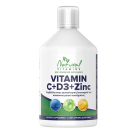 Natural Vitamins Vitamin C + D3 + Zinc Πορτοκάλι 500ml