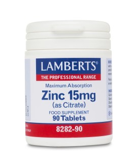 Lamberts Zinc Citrate 15mg Συμπλήρωμα Ψευδάργυρου, 90 tabs