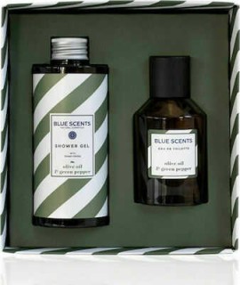 Blue Scents Gift Set Olive Oil & Green Pepper Shower Gel 300ml & Eau De Toilette 100ml