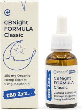 Enecta CBNight Formula Classic 250mg Organic Hemp Extract, 9mg Melatonin 30ml
