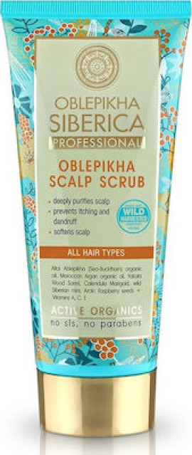 Natura Siberica Oblepikha Scalp Scrub για το Τριχωτό της Κεφαλής για Όλους τους Τύπους Μαλλιών, 200 