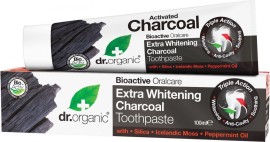 Dr.Organic Extra Whitening Charcoal Toothpaste Οδοντόκρεμα με Ενεργό Άνθρακα & Φθόριο, 100ml