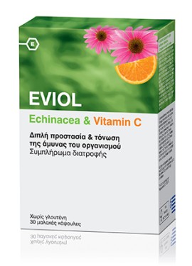 Eviol Echinacea & Vitamin C Συμπλήρωμα Διατροφής Με Εχινάκεια & Βιταμίνη C, 30 Caps