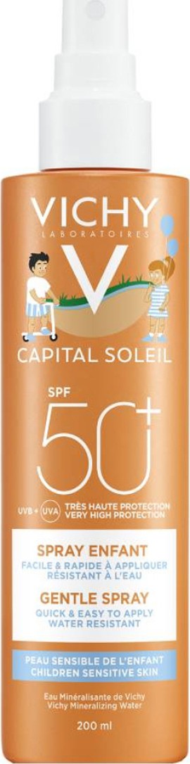 Vichy Ideal Soleil Παιδικό Απαλό Αντιηλιακό Spray Χωρίς Άρωμα SPF50+ 200ml