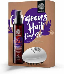 Garden Gorgeous Hair Day Set με Super Natural Λάδι Μαλλιών 150 ml & Δώρο Βούρτσα Μαλλιών