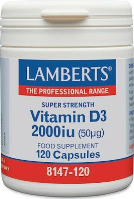 Lamberts Vitamin D3 2000iu, 120 κάψουλες