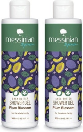 Messinian Spa Shower Gel Plum Blossom 300ml (1+1 ΔΩΡΟ)