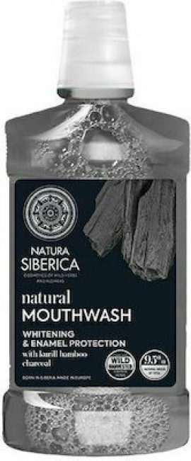 Natura Siberica Natural Mouthwash Bamboo Charcoal Whitening & Enamel Protection Στοματικό Διάλυμα γι