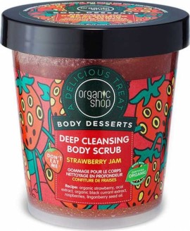 Natura Siberica Organic Shop Body Desserts Strawberry Jam 450ml Απολεπιστικό σώματος για βαθύ καθαρι