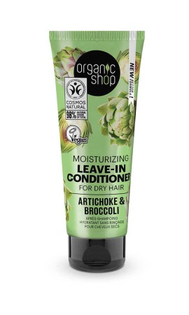 Natura Siberica Organic Shop Moisturizing Leave-In Conditioner for Dry Hair Artichoke & Broccoli, 75