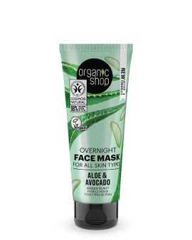 Natura Siberica Organic Shop Overnight Face Mask for All Skin Types Aloe & Avocado, 75ml