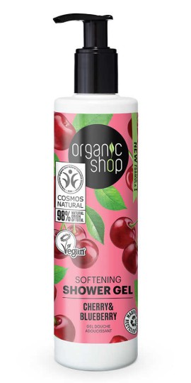 Natura Siberica Organic Shop Softening Shower Gel Cherry & Blueberry, 280ml