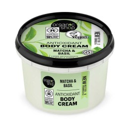 Natura Siberica Organic Shop Vegan Antioxidant Body Cream Matcha & Basil, 250ml