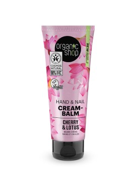 Natura Siberica Organic Shop Vegan Hand & Nail Cream-Balm Cherry & Lotus, 75ml