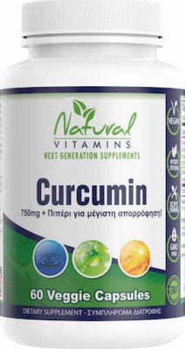 Natural Vitamins Curcumin Unflavoured 750mg 60 caps