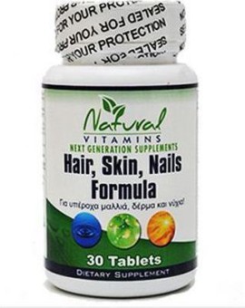 Natural Vitamins Hair,Nail & Skin Complex x 30Caps