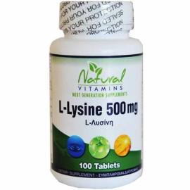 Natural Vitamins L-Lysine 500 mg, 100 tabs