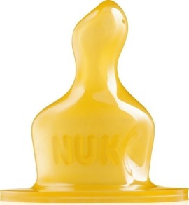 Nuk Classic Θηλή Latex με Βαλβίδα για Γάλα - 6 Μηνών & Άνω Μεσαία Οπή (10.713.121)