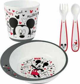 Nuk Εκπαιδευτικό Σετ Φαγητού Disney Mickey 9+ (Πιάτο, Κύπελλο, Κουτάλι, Πιρούνι) (80.890.653)
