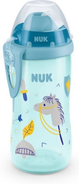 Nuk Flexi Cup Παγουράκι με Καλαμάκι Σιλικόνης 12m+ Μπλε, 300ml