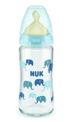 Nuk Γυάλινο Μπιμπερό First Choice Plus Temperature Control κατά των Κολικών με Θηλή Καουτσούκ 0-6m Σ