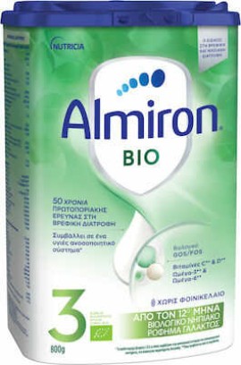 Nutricia Almiron Bio 3 Βιολογικό Γάλα 3ης Βρεφικής Ηλικίας από τον 12ο Μήνα, 800gr