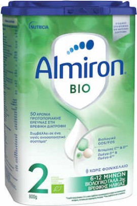 Nutricia Almiron Bio 2 Βιολογικό Γάλα 2ης Βρεφικής Ηλικίας 6-12 Μηνών, 800gr
