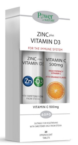 Power of Nature Promo Zinc Plus & Vitamin D3 20eff.tabs & Vitamin C 500mg 20eff.tabs