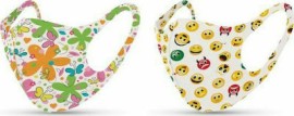 Tili Μάσκες Παιδικές Πολλαπλών Χρήσεων Πεταλούδα-Emoji, 2 Τεμάχια